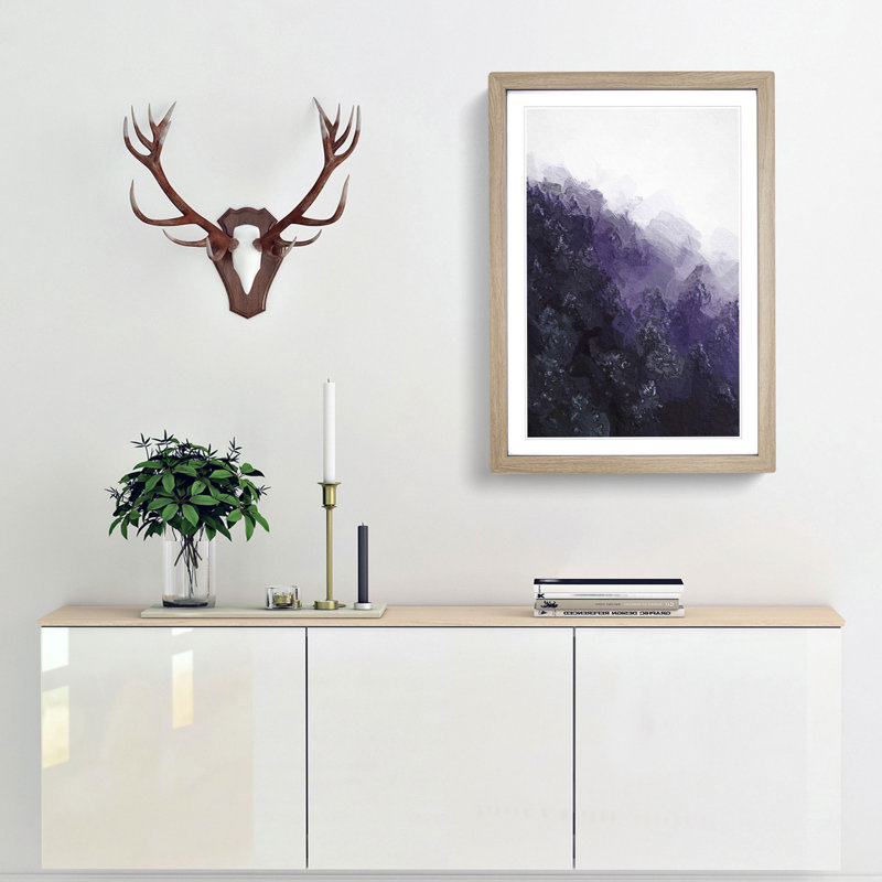 Forest Fog in Germany in Abstract - Framed Print, 36cm H x 27cm W x 2cm D, Oak Framed
