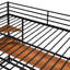 Lit mezzanine double en métal avec bureau et tablette