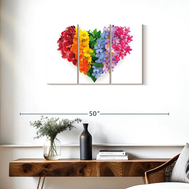 Hardie cœur floral arc-en-ciel, H 20 po x l 33 po