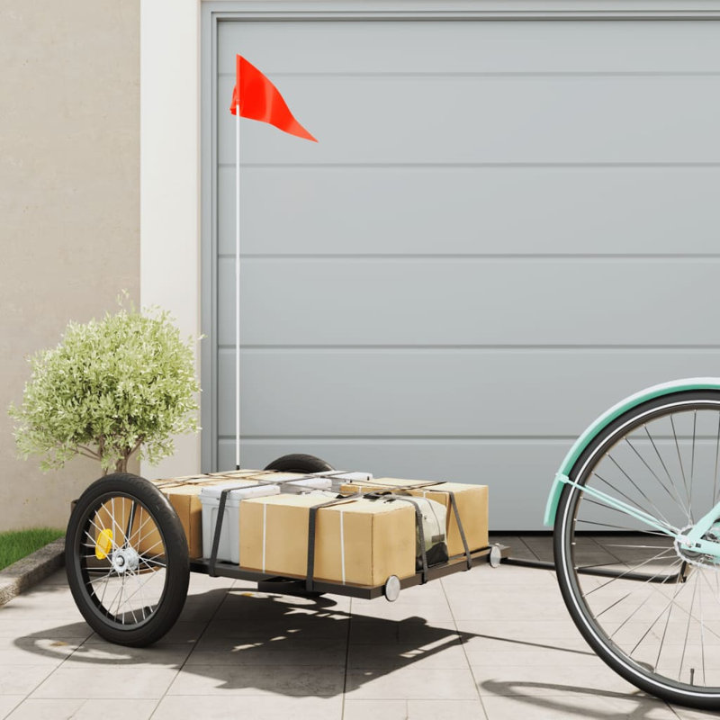 Bike Trailer Black Iron, 37cm H x 135cm W x 68cm D