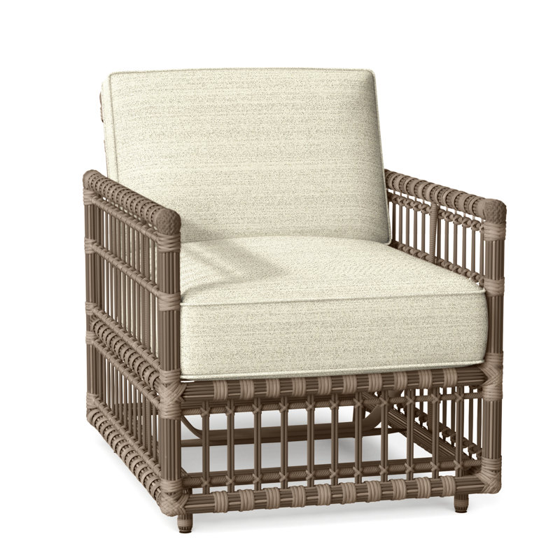 Newport Patio Chair with Cushions, Dove Sunbrella® Linen, No Welt, Newport #66 Burlap