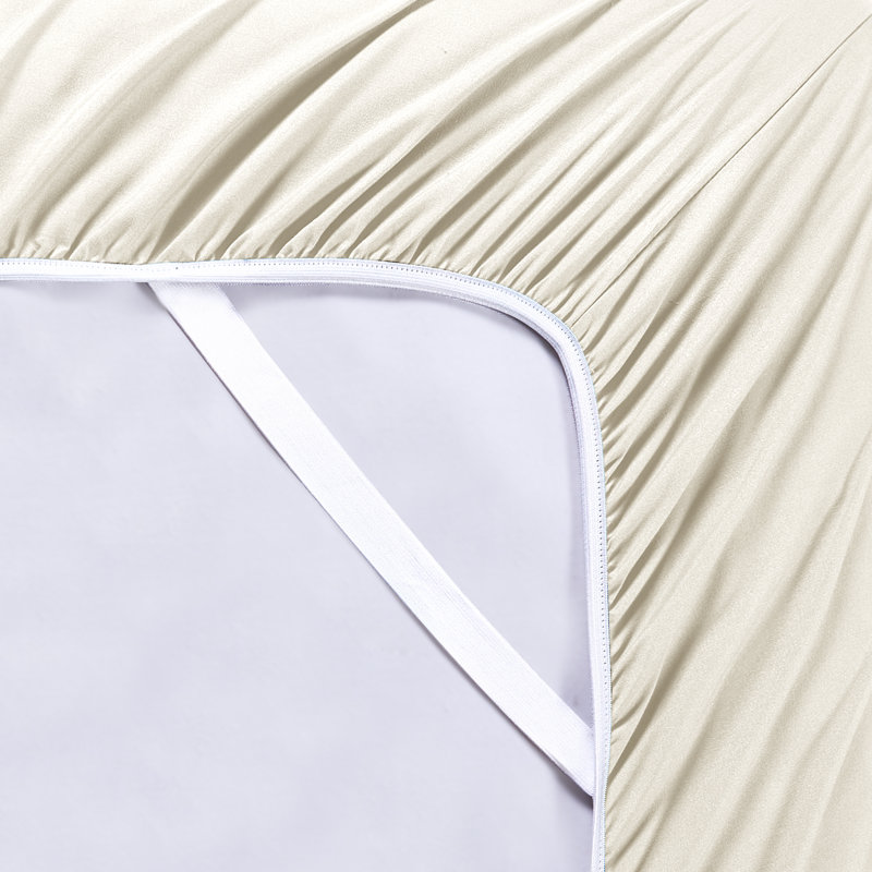 Cream Organic Cotton Bamboo Twin XL Percale Sheet Set