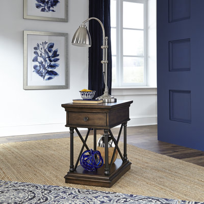 Abigaelle Molena Floor Shelf End Table with Storage