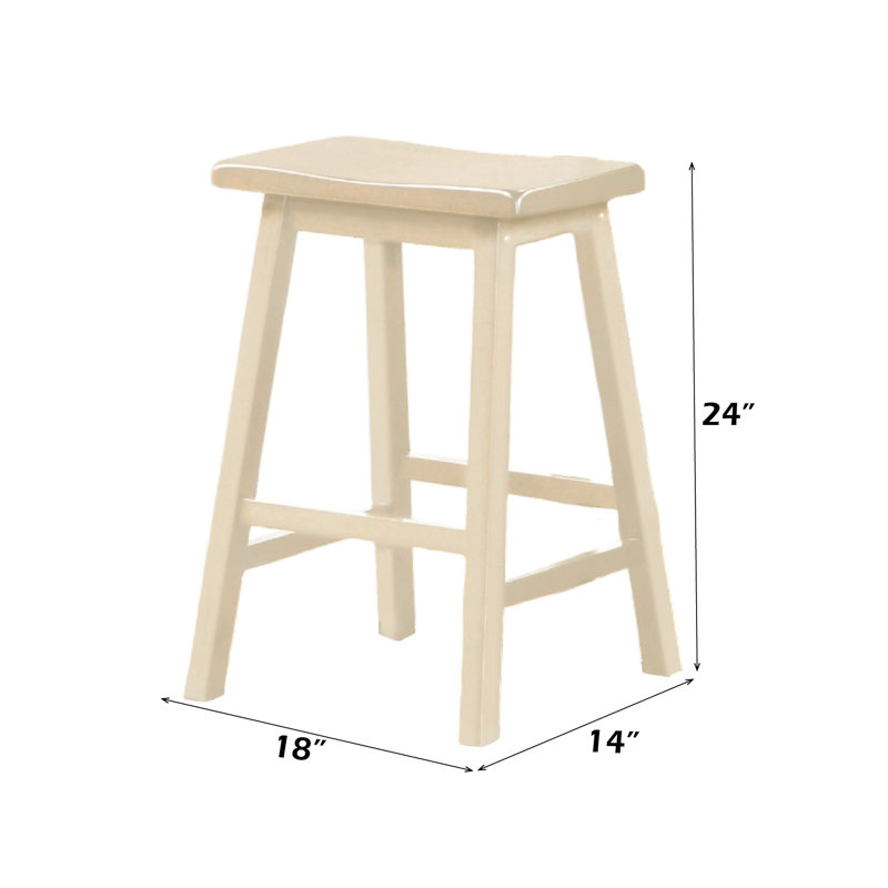 Table rectangulaire 3 pièces à hauteur de comptoir, table rectangulaire avec rangement pour les tablettes, tabourets en bois sans accoudoirs, pieds carrés, capacité de charge de 500 lb, déjeuner en bois synthétique crème