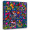 Art sur toile tendue par anonyme: Incroyable tapisserie mexicaine multicolore sur fond bleu