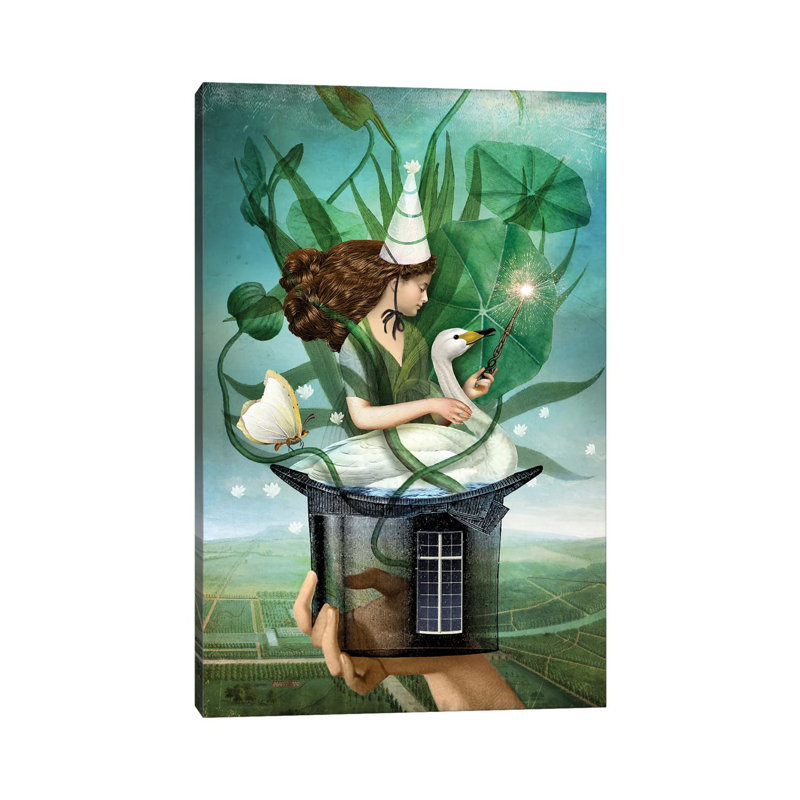 Le magicien par Catrin Welz-Stein - impression d'art graphique, H 48 po x l 32 po x P 1,5 po, Toile tendue, Pas de tapis