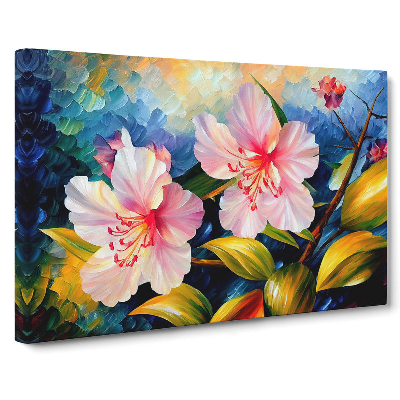 Rhododendron Flower Painting Vol.2 Abstract - Wrapped Canvas, 50cm H x 76cm W x 3cm D