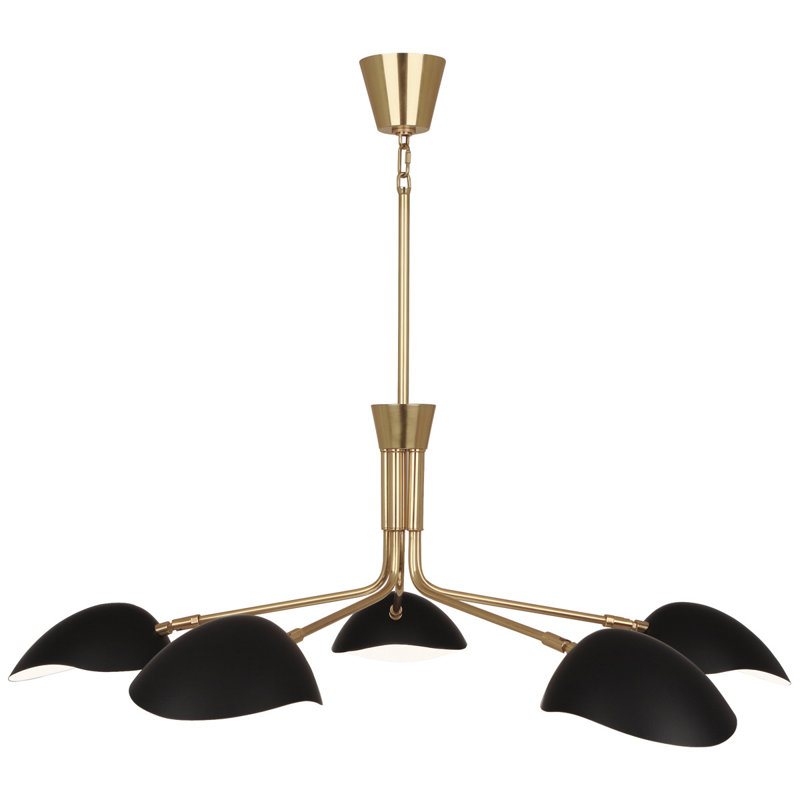 Racer 5 - Light Chandelier, Modern Brass, Matte Black