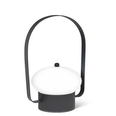 Small Globe Shade With Black Handle Led Lantern