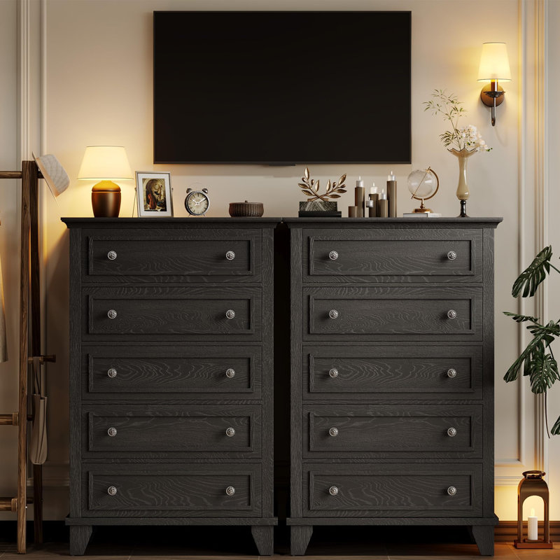 Commode moderne à 5 tiroirs Modern, Blanc