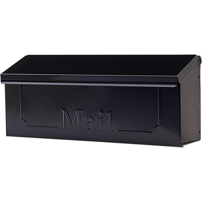 Townhouse Galvanized Steel, Wall-Mount Mailbox, Black Small