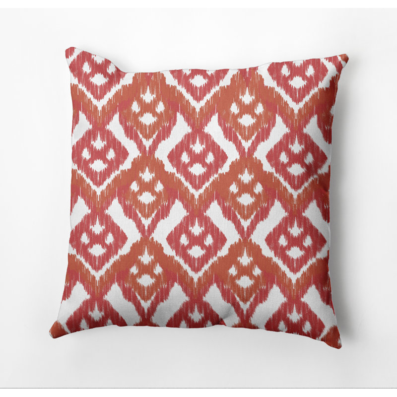 Housse et insert de coussin carré Happy Hippy, Corail, H 16 po x l 16 po