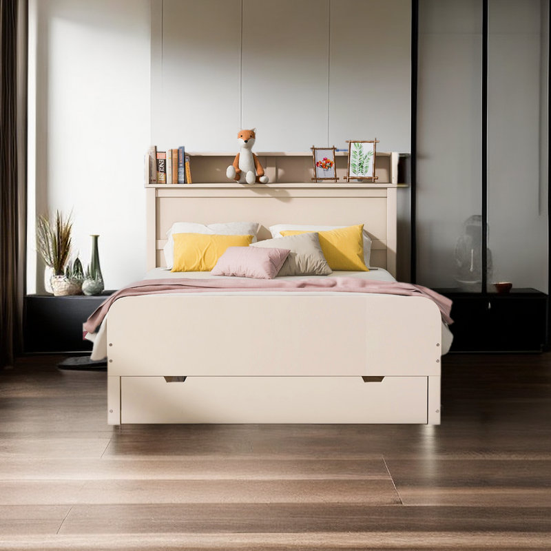 Kanon Bookcase Bed, Cream