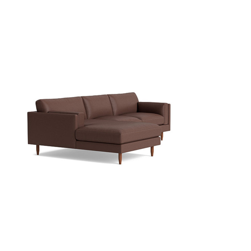 Skinny Fat Chaise Sectional, Leather - Butterscotch, Left Hand Facing
