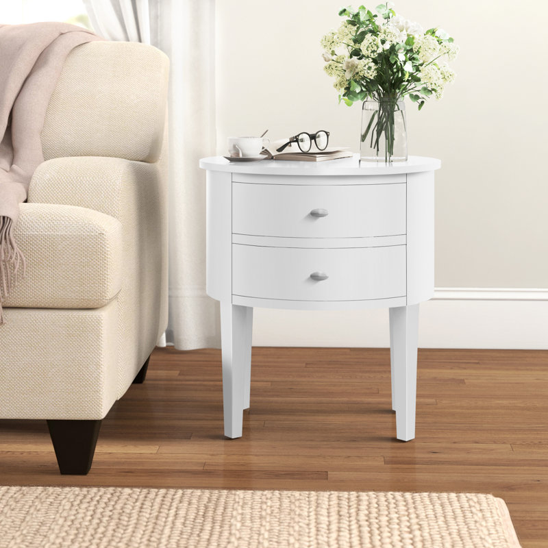 Zaheed 2 - Drawer End Table, White