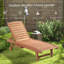 Chaise longue d'extérieur Outsunny avec table intégrée, dossier inclinable pour bronzer, roulettes, aspect bois rouge