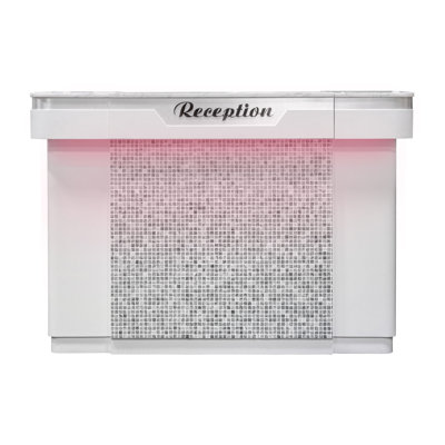 Nariah 2 Person Rectangle Marble Reception Desk with Filing Cabinet