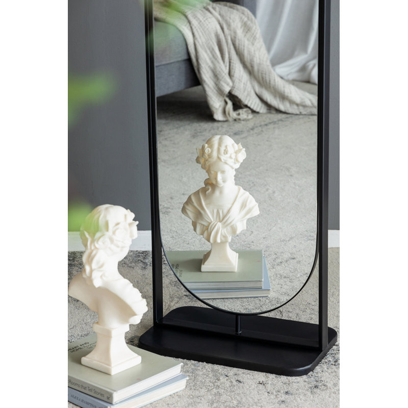 Metal Floor Mirror with Shelves
