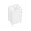 Meuble-lavabo de 20 po avec lavabo, armoire de salle de bain avec porte à fermeture douce, support de rangement et tiroir, blanc