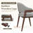 Modern Minimalist Upholstered Linen Dining Armchair with Solid Wood Legs-994061298
