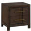 Table de chevet 2 tiroirs en noyer