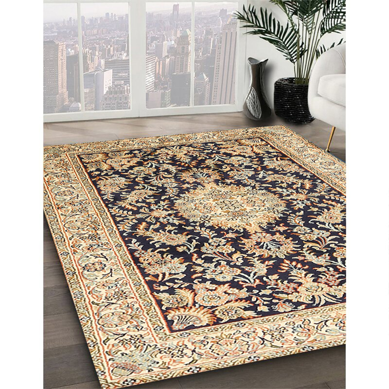 Tapis oriental multicolore tissé à la machine Oriental, Rectangle 8 pi x 10 pi