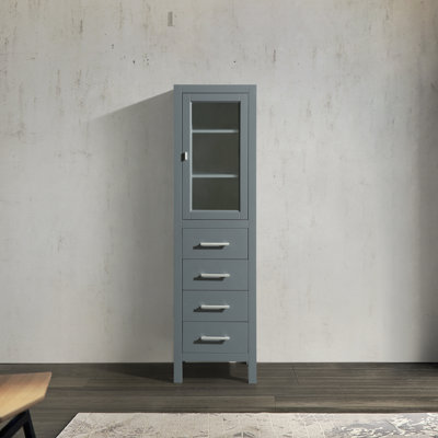 Highland Creek Solid Wood Freestanding Linen Cabinet