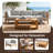 Solid Wood Patio Conversation Modular Sofa Set