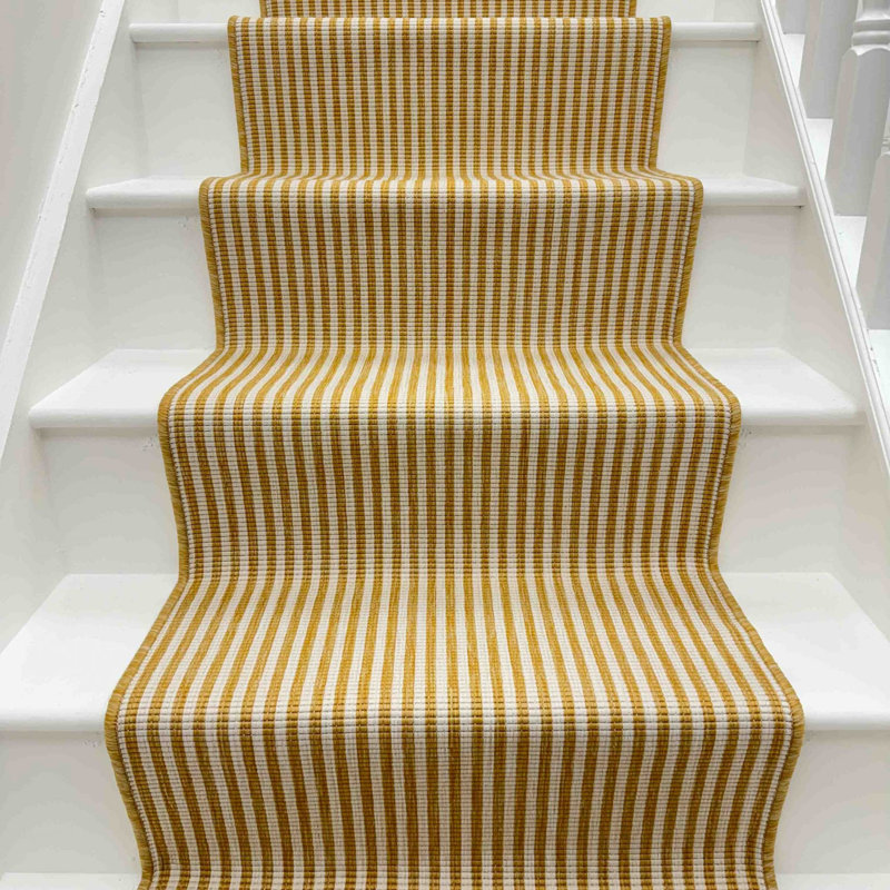 Stair Runner Striped Flatweave Area Rug, Runner 60 x 570 cm