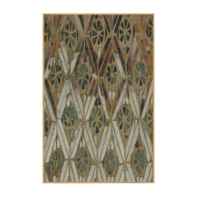 Tapis brun/vert tissé à la machine