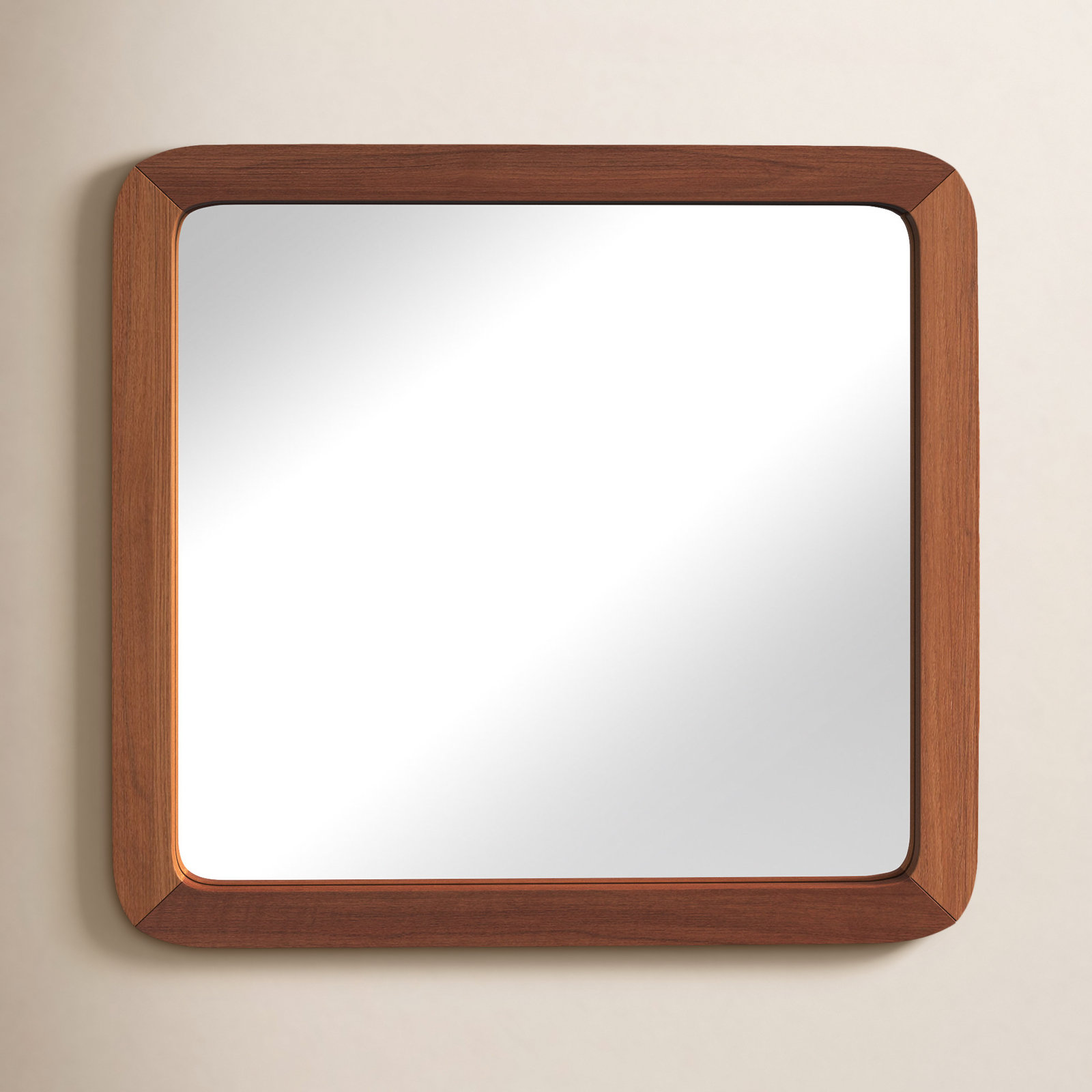 Wrightia 40" Mahogany Accent Mirror, Honey Maple
