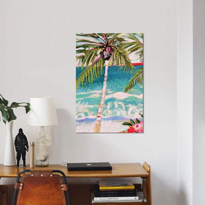 « palm tree fantaisie i », impression sur toile, H 18 po x l 12 po x P 1,5 po, Toile tendue, Pas de tapis