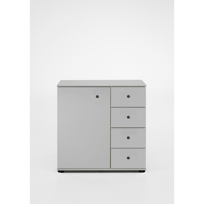 Aibek 1 -Door 4 -Drawer Combo Dresser, White