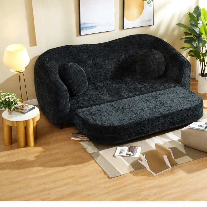 Canapés convertibles à compression, fauteuil inclinable moderne en chenille de 86 pouces pour la maison