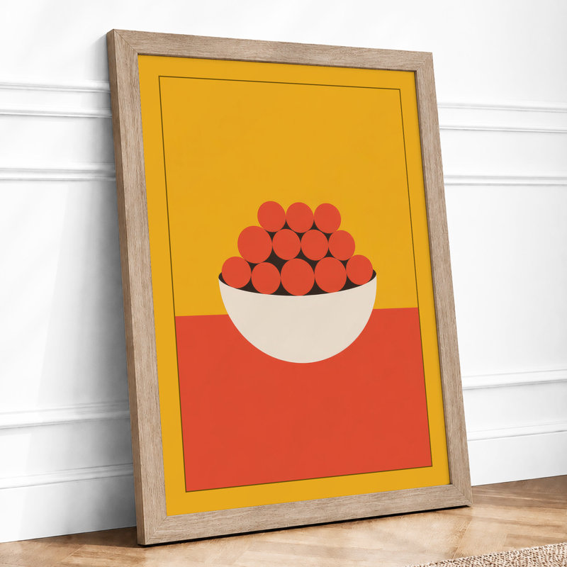 Bowl of Abundance Geometric - Framed Print, Oak, A3 - 42.0 x 29.7 cm