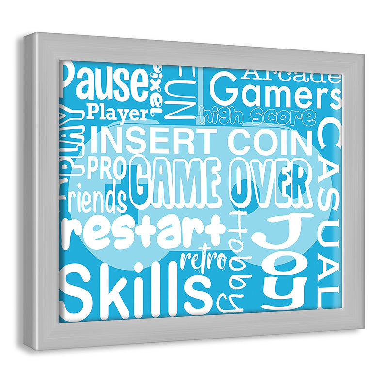 Décoration murale Juvenile Gaming, H 9 po x l 11 po x P 1,19 po, Encadré de boîte argent