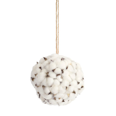 Cotton Orb Ball Ornament