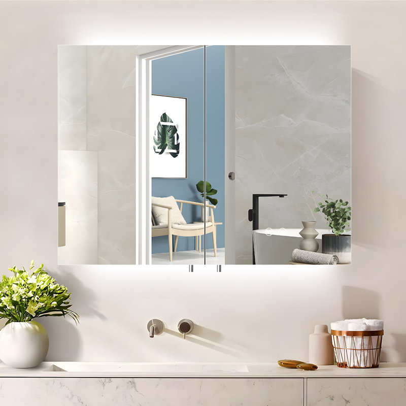 31.5'' W 23.6'' H Surface Frameless Medicine Cabinet