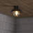 Rhone 9" W Caged Globe Steel Flush Mount
