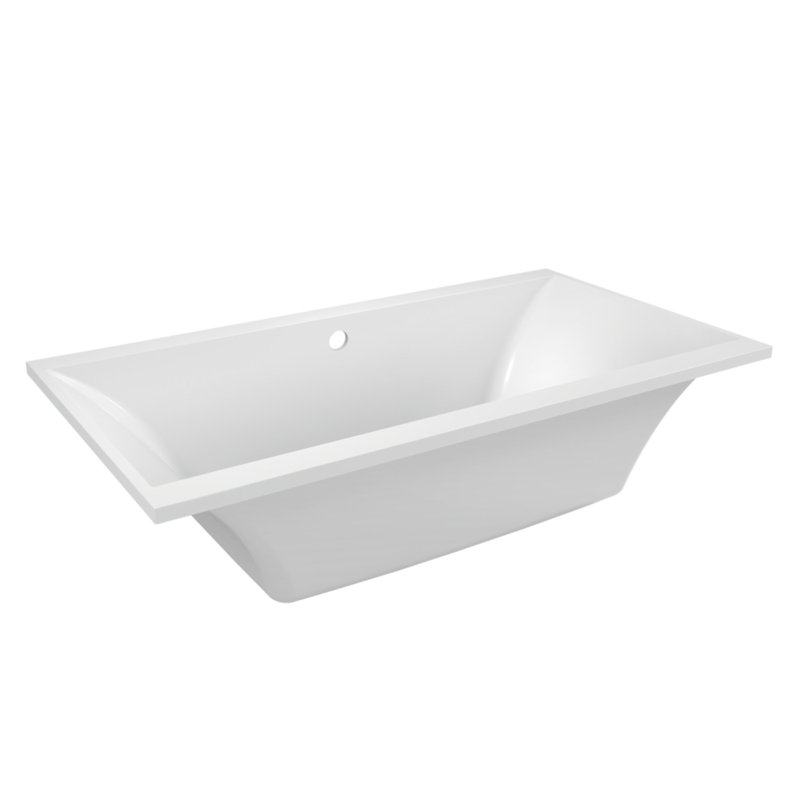 Kingston Brass Aqua Eden 67-Inch Acrylic Rectangular Drop-In Tub with Reversible Drain