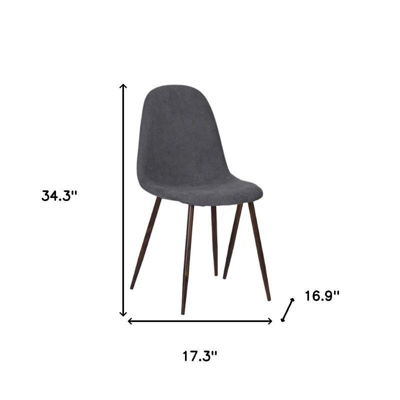 Ensemble de quatre chaises d'appoint de salle à manger rembourrées en tissu gris et brun