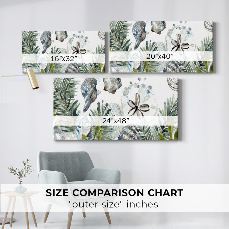 Collection côtière de coquillages de Noël D, H 8 po x l 16 po x P 1,5 po