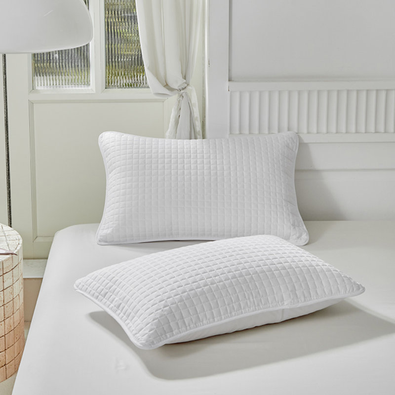 Ensemble de taies d'oreiller matelassées avec fermeture à glissière (2 pièces), matériau en fibre de polyester lavable à la machine, respirant et confortable, convient aux chambres à coucher et aux chambres d'hôtel