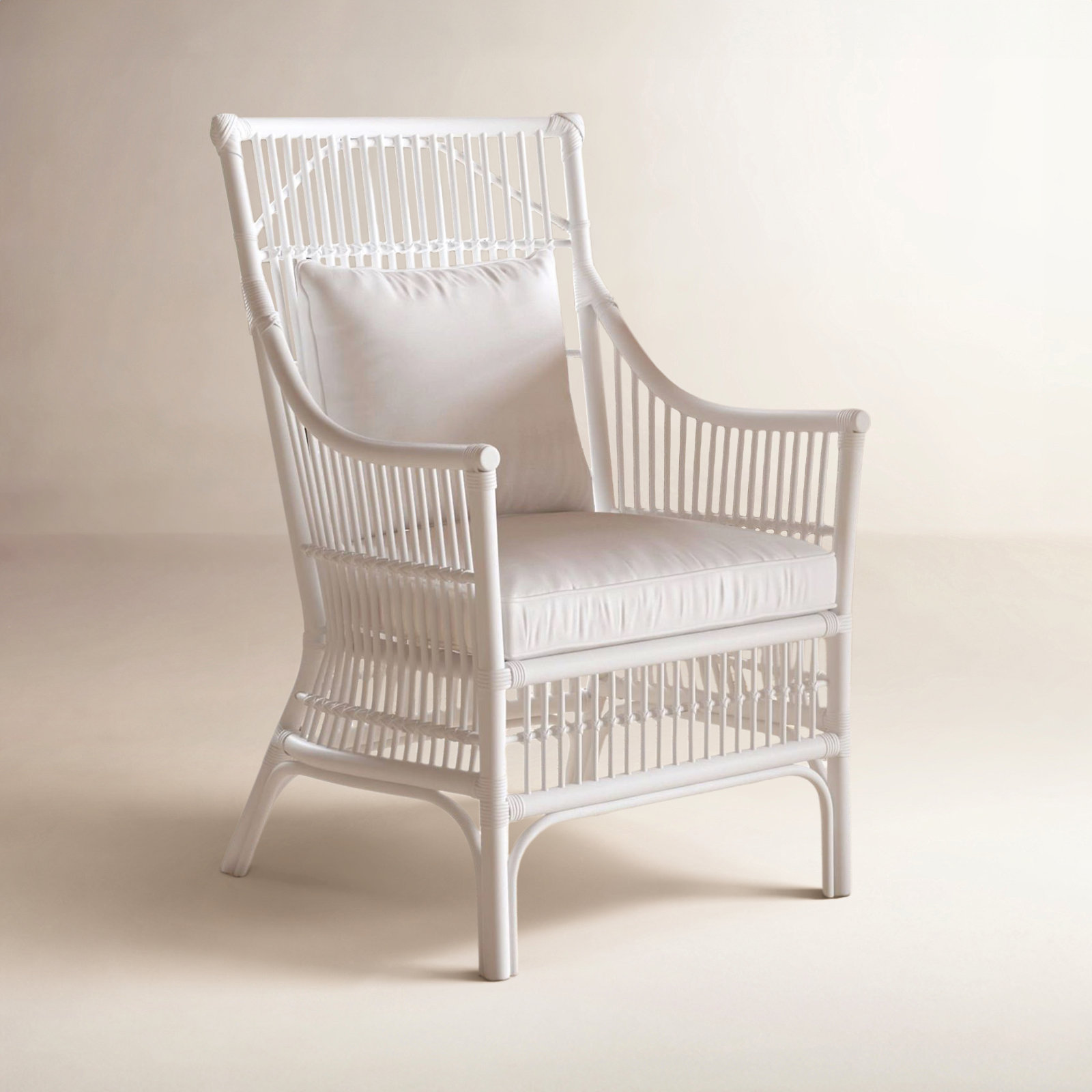 Jamestown Rattan Armchair, White
