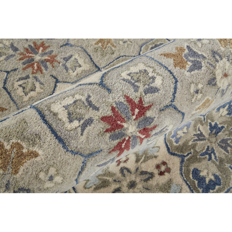 Azalea Hand Tufted Wool Oriental Area Rug, Rectangle 5' x 8'