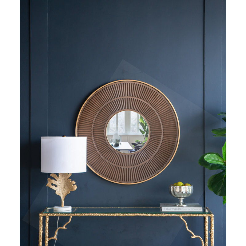 Miroir rond en bois Carter
