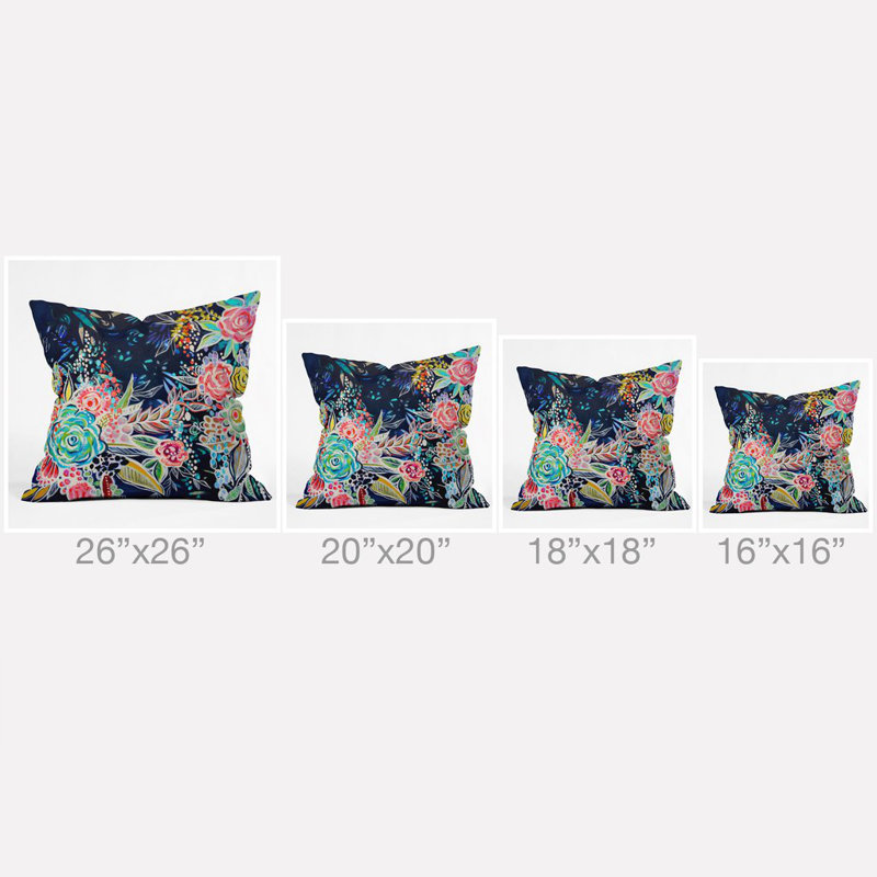 Night Bloomer Throw Pillow, 18" x 18"