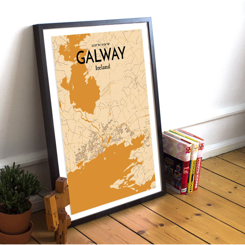 Galway City Map - No Frame Print, 43.2cm H x 27.9cm W x 0.13cm D