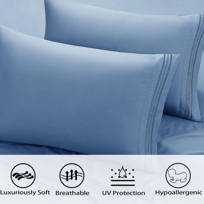 Ensemble de draps 4 pièces en viscose rafraîchissante - 16 po de profondeur, literie douce et respirante