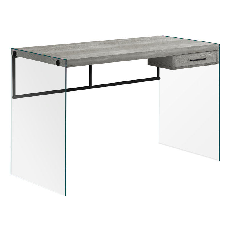 Javareon Computer Desk, Home Office, Laptop, Storage Drawers, Gray